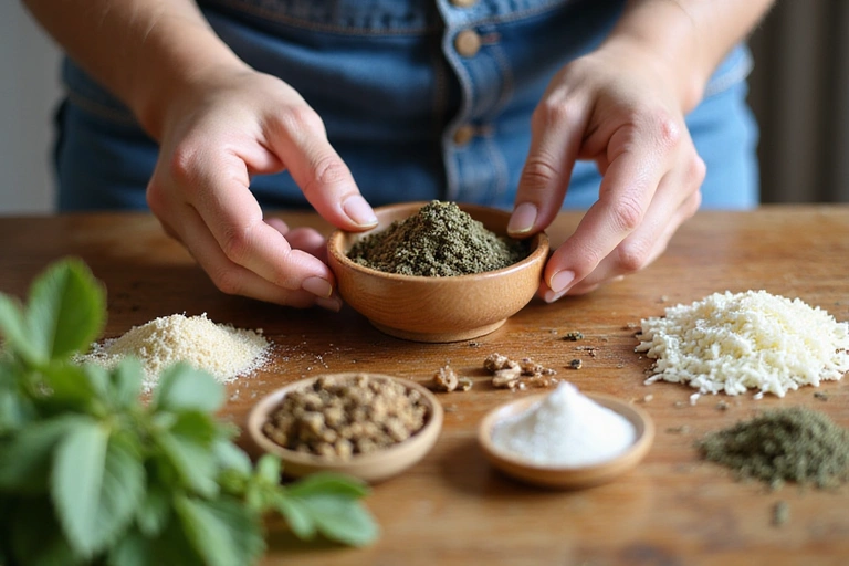 Procesul de selecție a ingredientelor naturale pentru produsele GlucoForb, cu plante și extracte botanice.